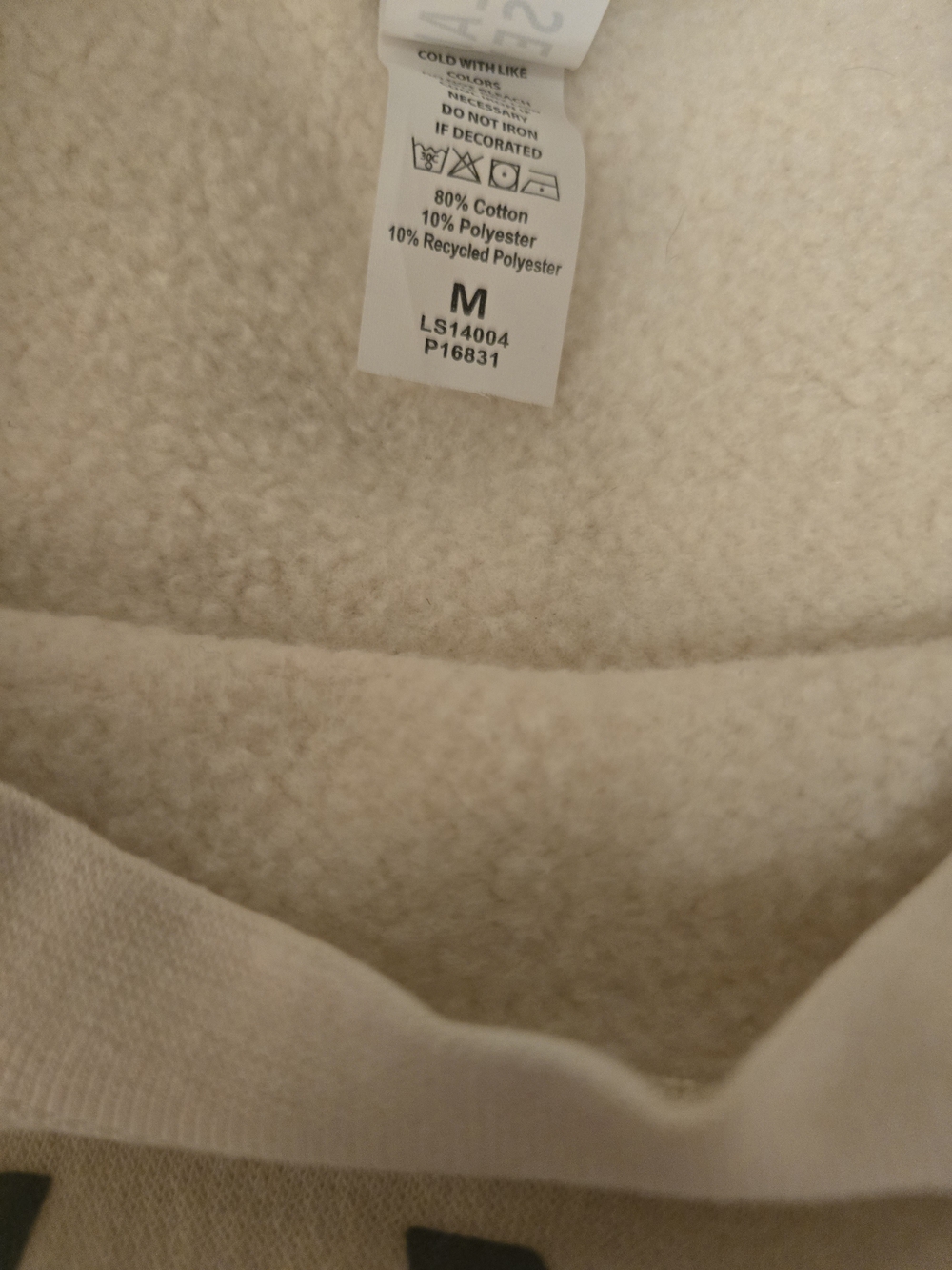 Lane Seven Cream Crewneck Sweatshirt with Green 'NEW YORK' Graphic - Picture 6 of 7